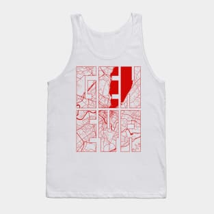 Geneva, Switzerland City Map Typography - Oriental Tank Top